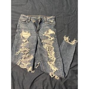 American Eagle Highest Rise Mom Jeans Distressed Women's Size 0 Regular